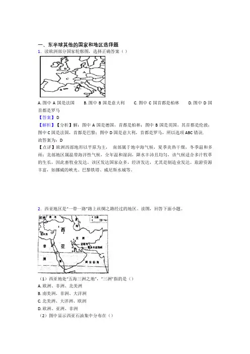初中地理  东半球其他的国家和地区