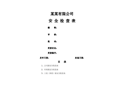 公司安全检查表(综合)