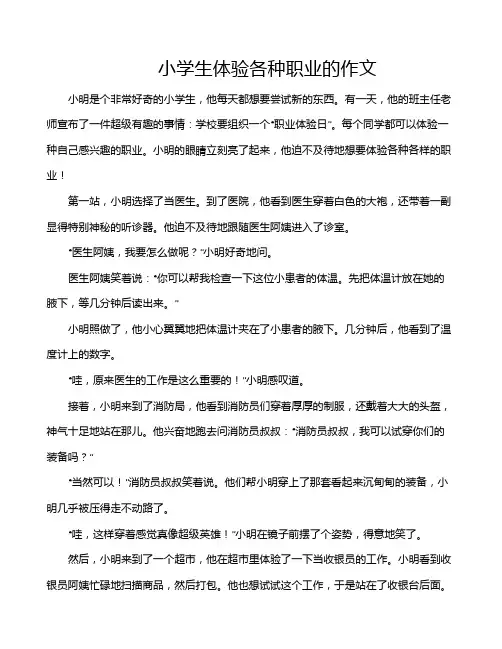 小学生体验各种职业的作文