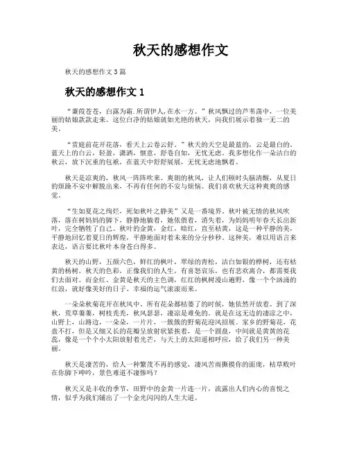 秋天的感想作文