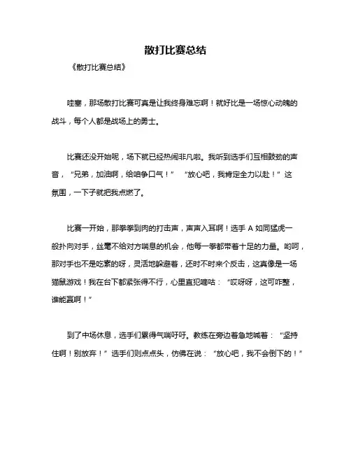 散打比赛总结
