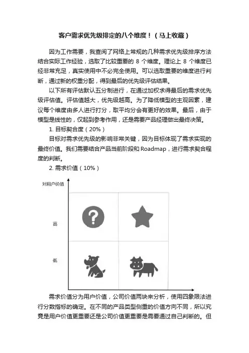 客户需求优先级排定的八个维度！（马上收藏）