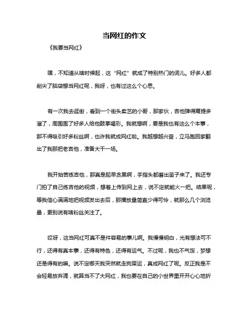 当网红的作文