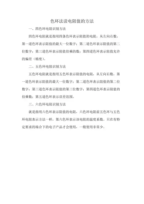色环法读电阻值的方法