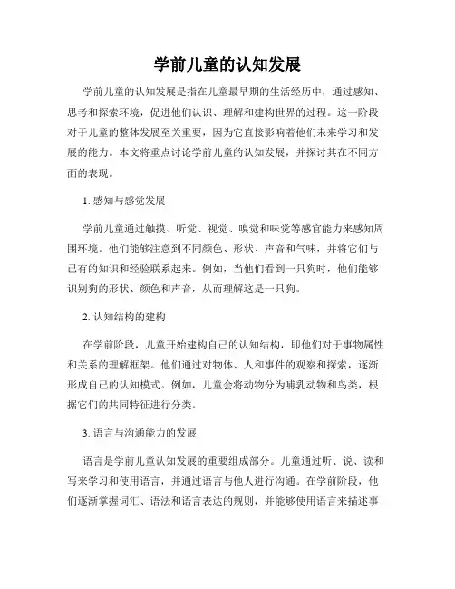 学前儿童的认知发展