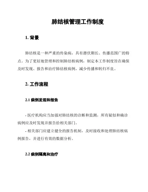 肺结核管理工作制度