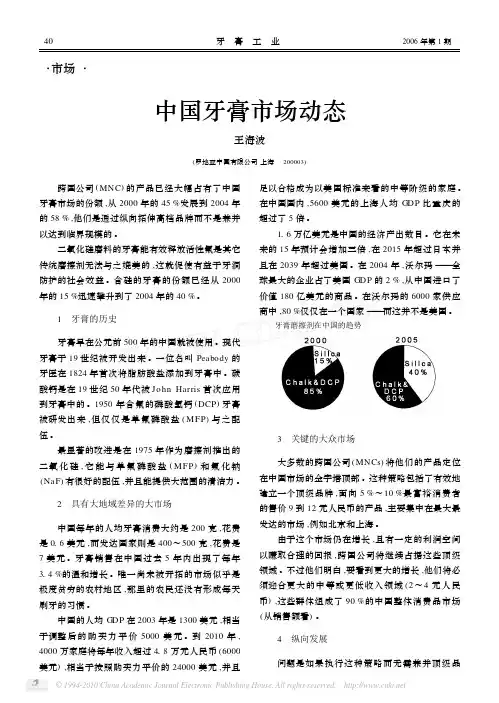 中国牙膏市场动态