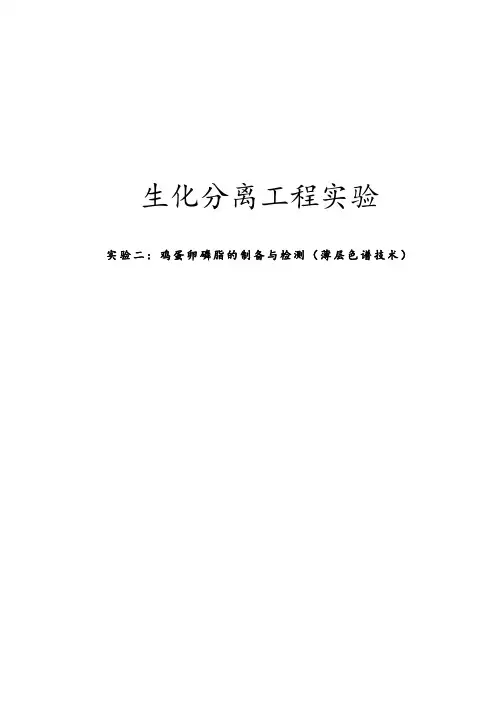 实验二：鸡蛋卵磷脂的制备与检测(薄层色谱技术)