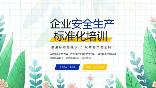 企业安全生产标准化培训PPT推进标准化建设织牢生产安全网PPT课件(带内容)
