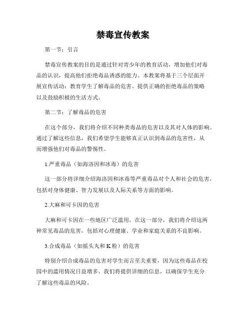 禁毒宣传教案