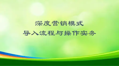 深度营销模式导入流程与操作实务(ppt 73页)