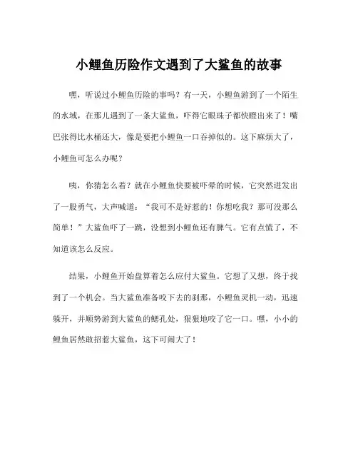 小鲤鱼历险作文遇到了大鲨鱼的故事