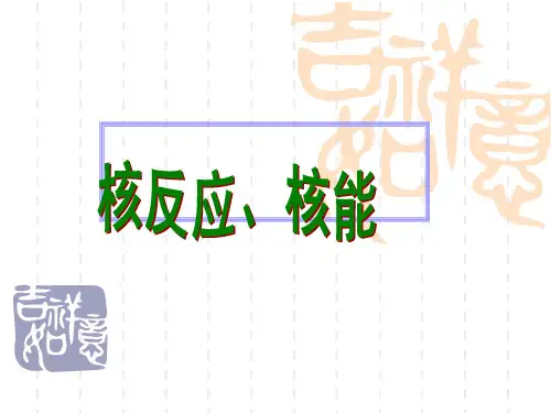 高三物理  核反应 核能