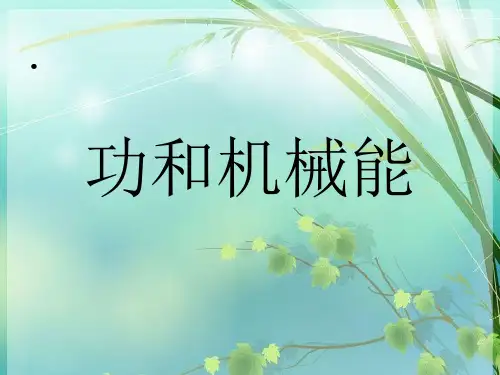 初中物理：功和机械能 PPT课件 图文
