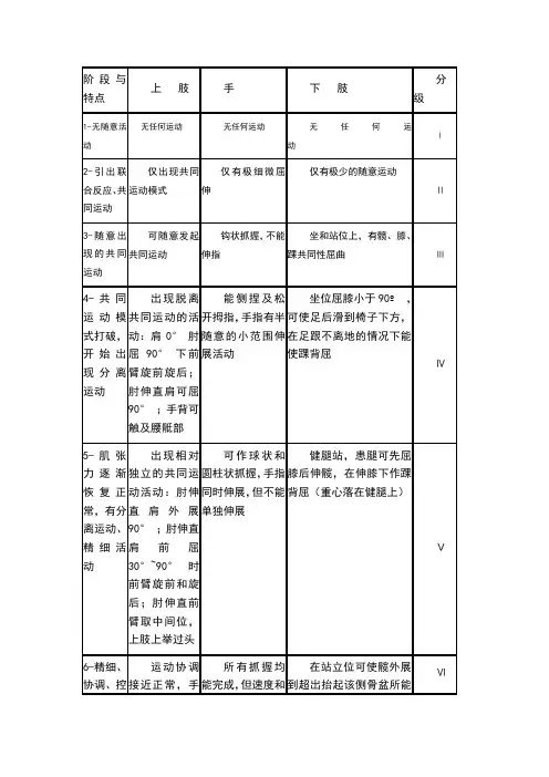 brunnstrom分级