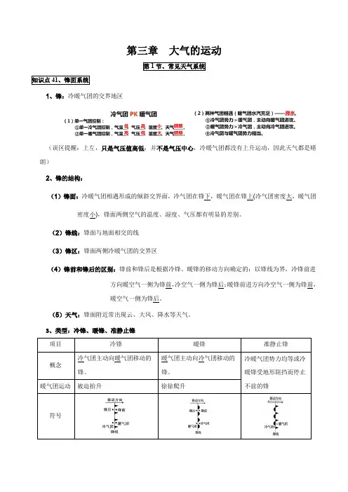 第三章大气的运动-高中地理必备核心知识全归纳