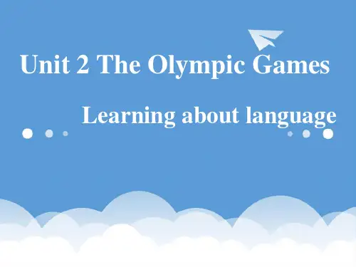 2020年石家庄教科所高中英语评优课资料2 Unit 2 The Olympic Games课件 精品
