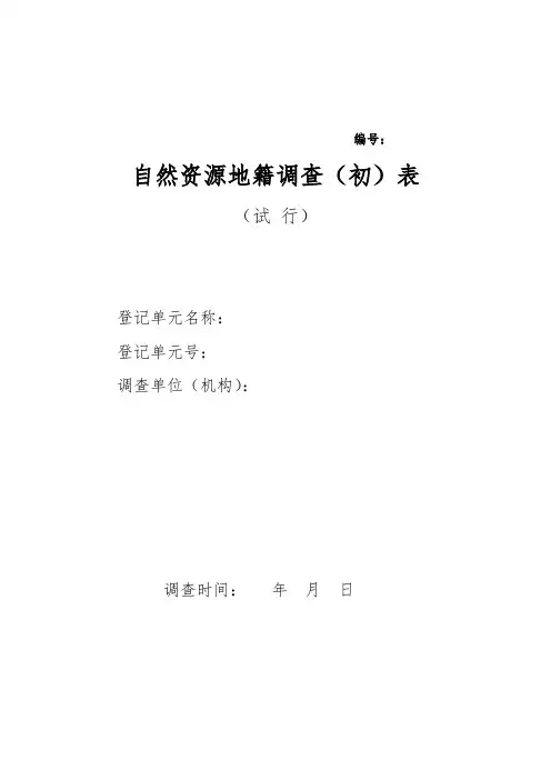 自然资源地籍调查(初终)表
