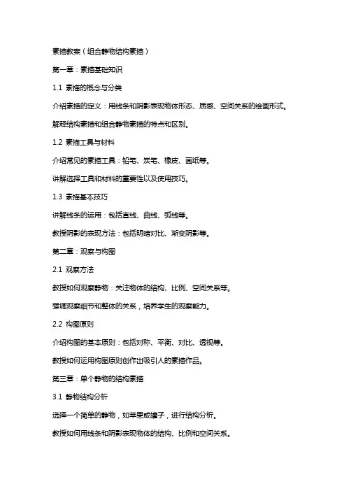 素描教案(组合静物结构素描)