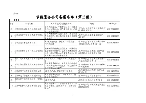 节能服务公司第三批名单(三部委备案最全)