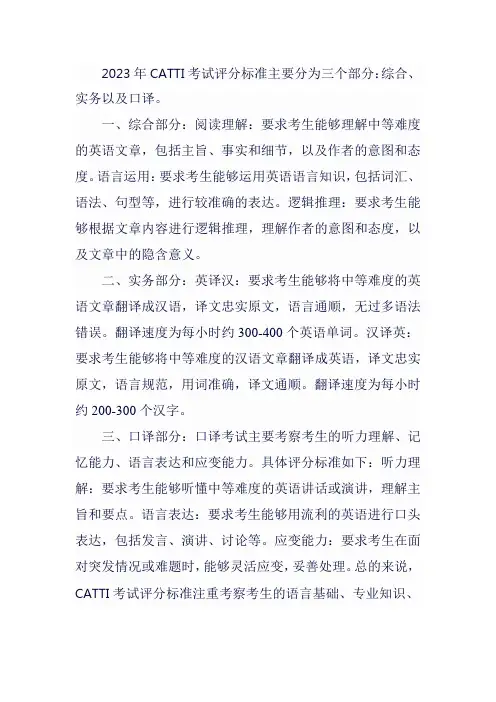 2023catti评分标准