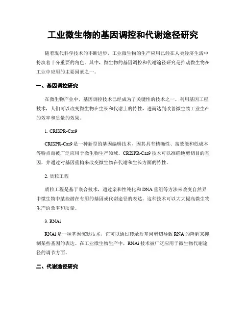 工业微生物的基因调控和代谢途径研究
