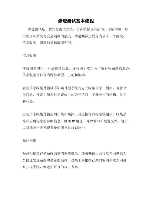 渗透测试基本流程