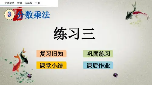 北师大版数学五年级下册《第三单元 分数乘法练习三》课件
