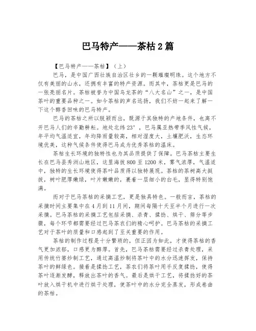 巴马特产——茶枯