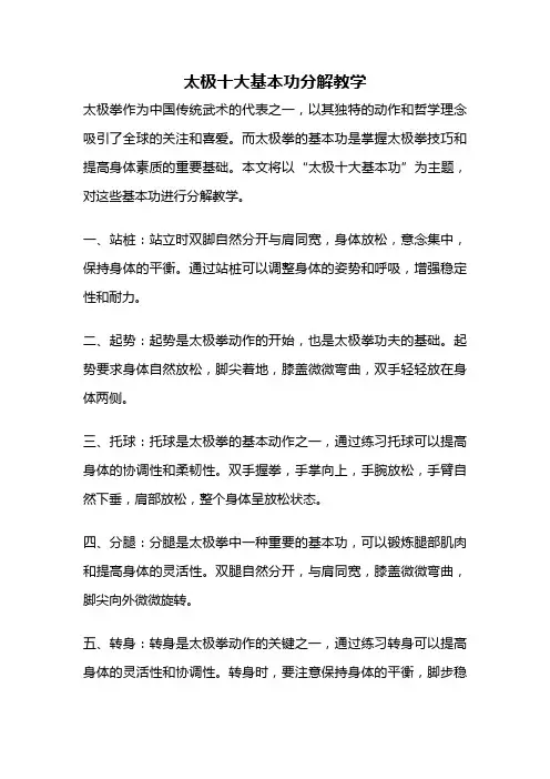 太极十大基本功分解教学