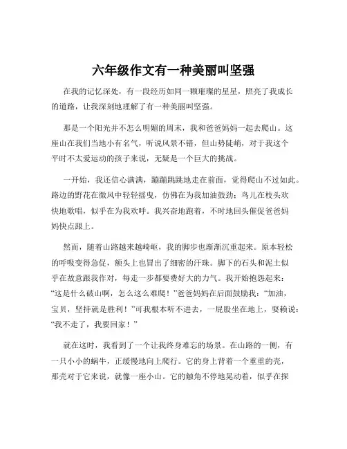 六年级作文有一种美丽叫坚强
