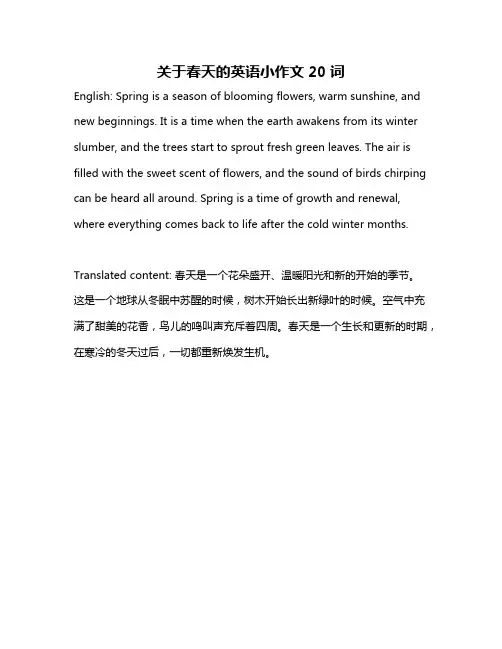 关于春天的英语小作文20词