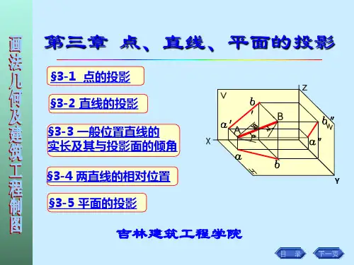 画法几何 第三章 点、直线、平面的投影