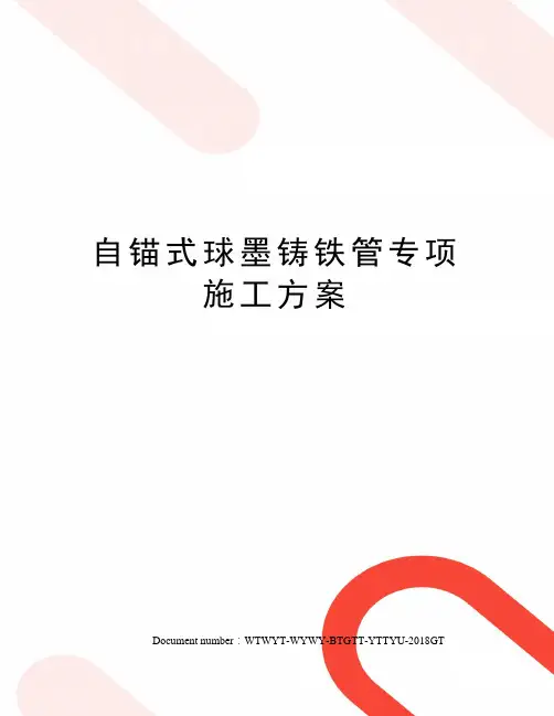 自锚式球墨铸铁管专项施工方案