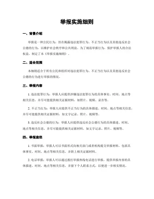 举报实施细则