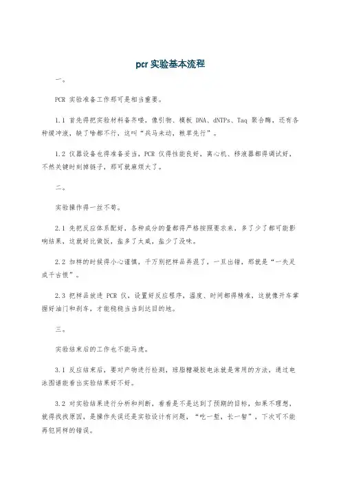 pcr实验基本流程