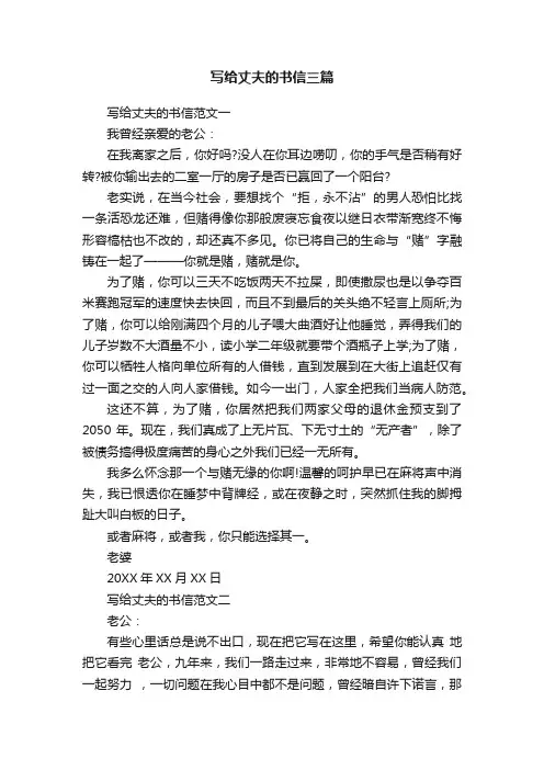写给丈夫的书信三篇