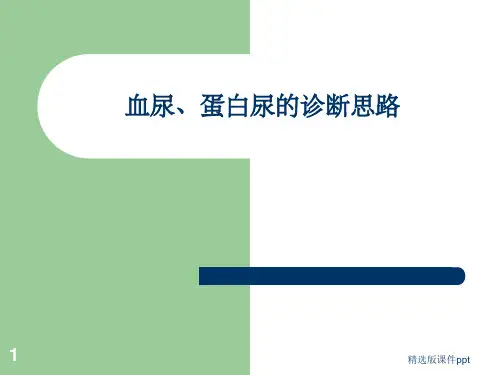 血尿、蛋白尿的诊断和鉴别诊断