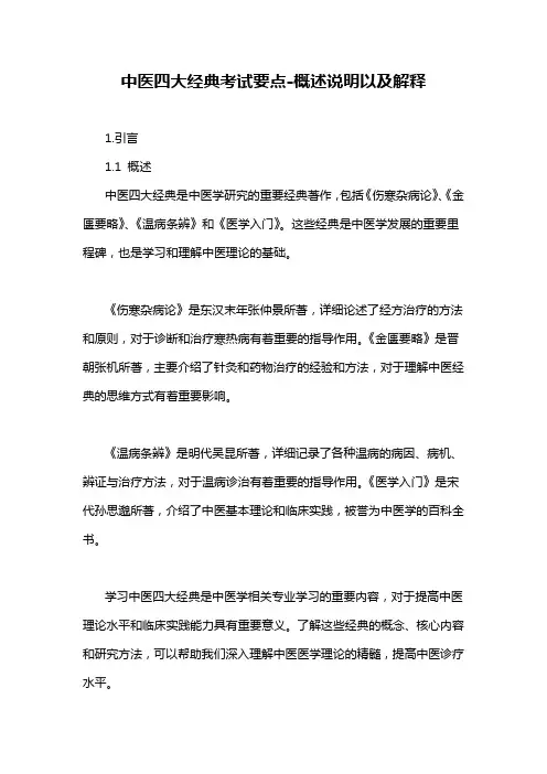 中医四大经典考试要点-概述说明以及解释