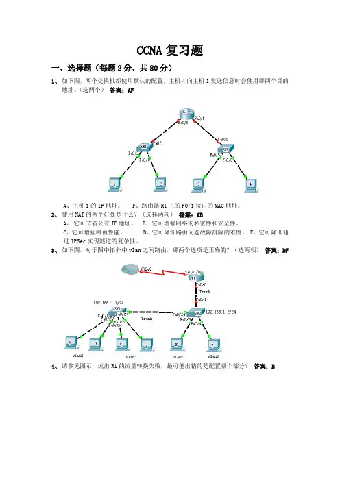 CCNA--期末题2