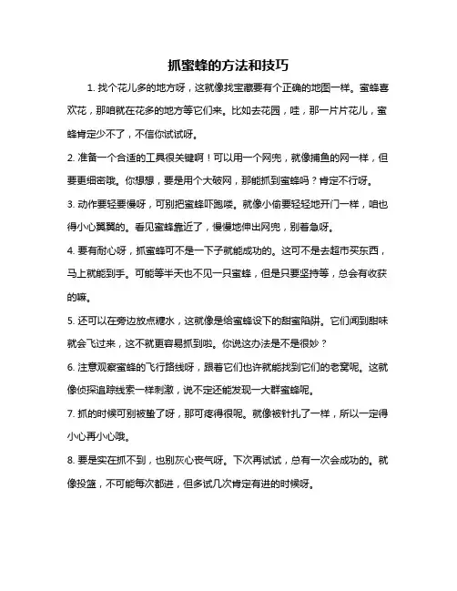 抓蜜蜂的方法和技巧