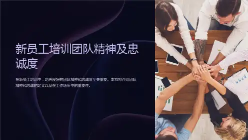 新员工培训团队精神及忠诚度