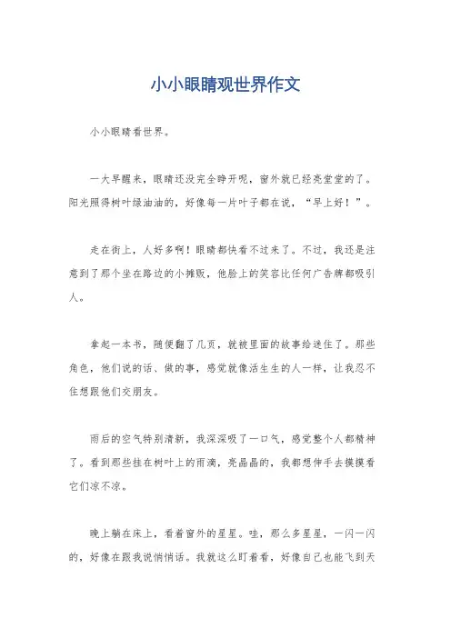 小小眼睛观世界作文