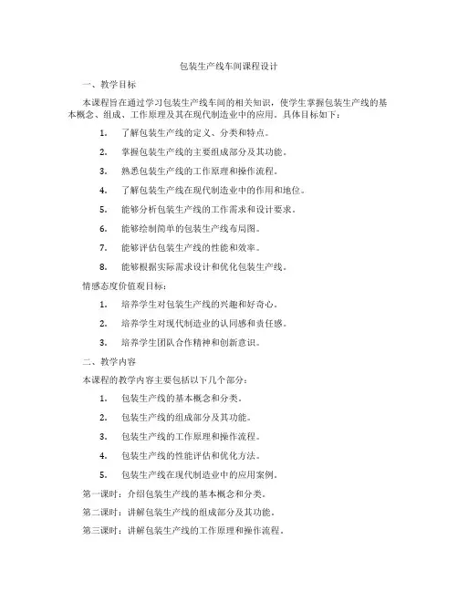 包装生产线车间课程设计