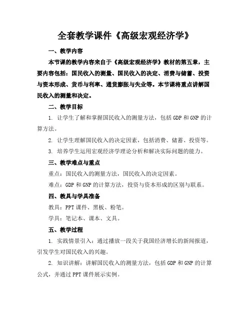 全套教学课件《高级宏观经济学》