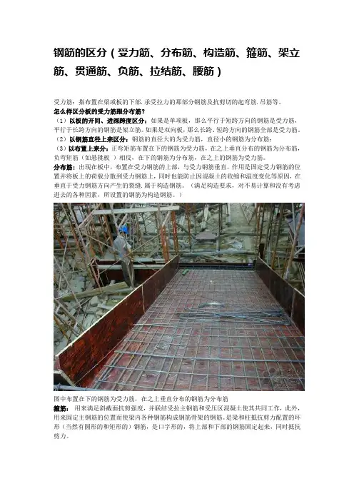 钢筋的区分(受力筋、分布筋、造构筋、箍筋、架立筋、贯通筋、负筋、拉结筋、腰筋)