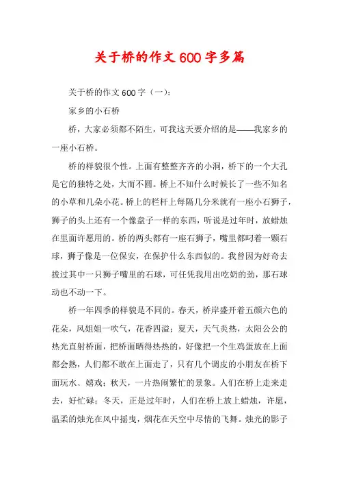 关于桥的作文600字多篇