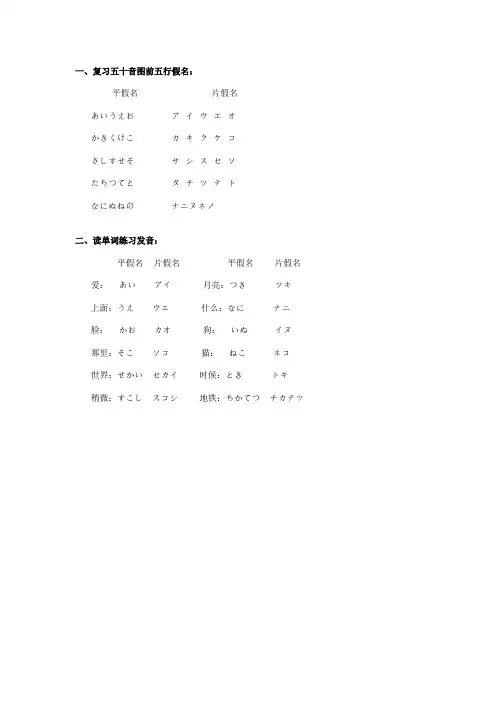 日语入门篇02 五十音图(下)