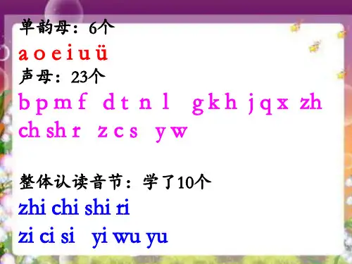 声母和单韵母复韵母拼读