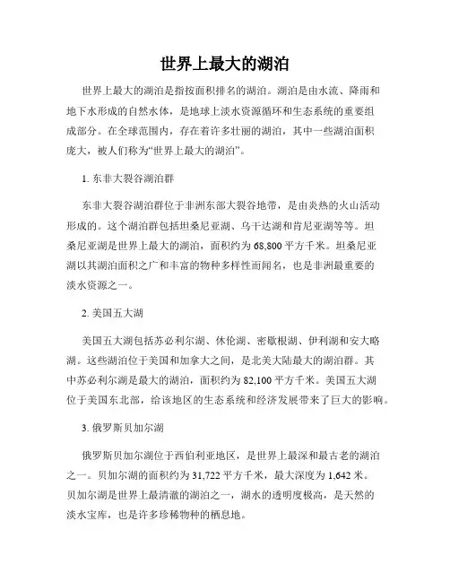 世界上最大的湖泊
